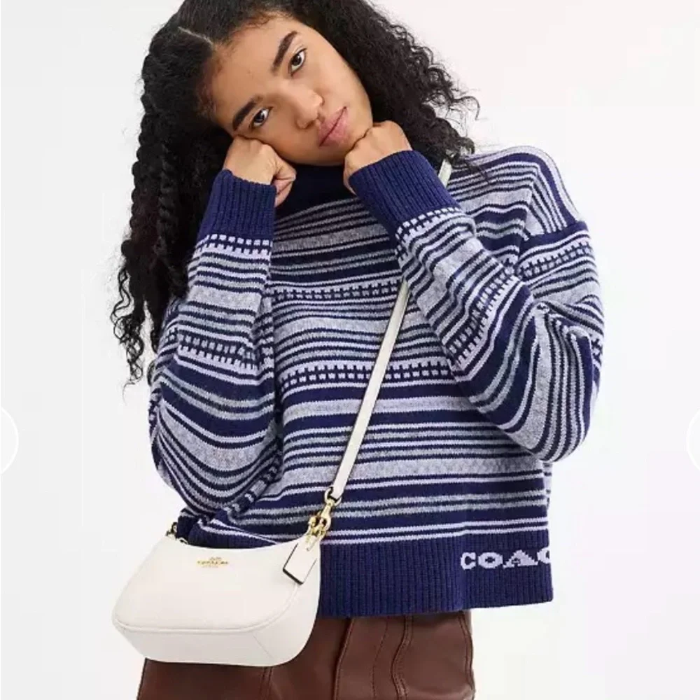 Coach mini Teri Cream Crossbody Bag with Gold Accents